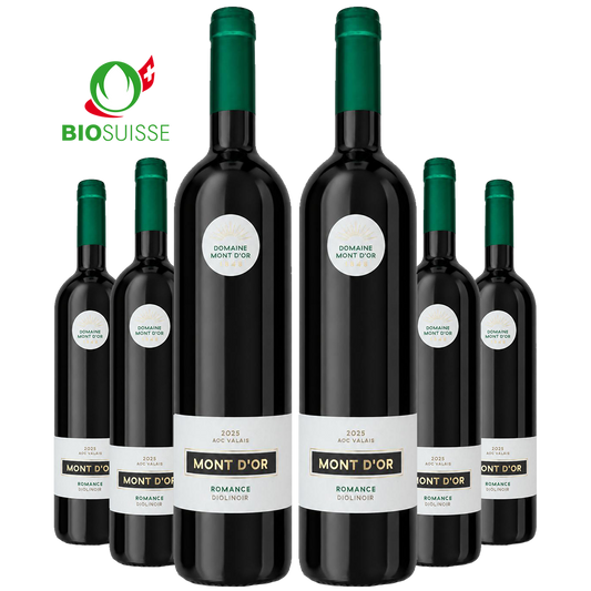 "Romance" 75 cl, Diolinoir Alte Reben BIO, Schweizer Rotwein, AOC Wallis, 75cl